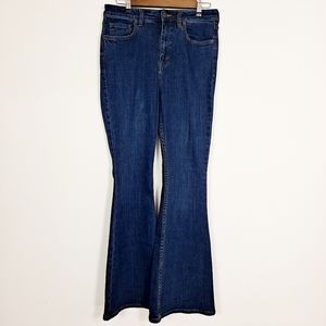 Free People Dark Wash High Rise Flare Jeans